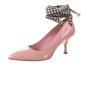 Miu Miu new pink stilettos with black and white ribbon size 41 made in Italy